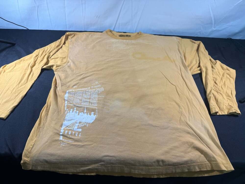 Clench Jeans Long Sleeve Graphic Shirt Size 2XL Yellow Vintage